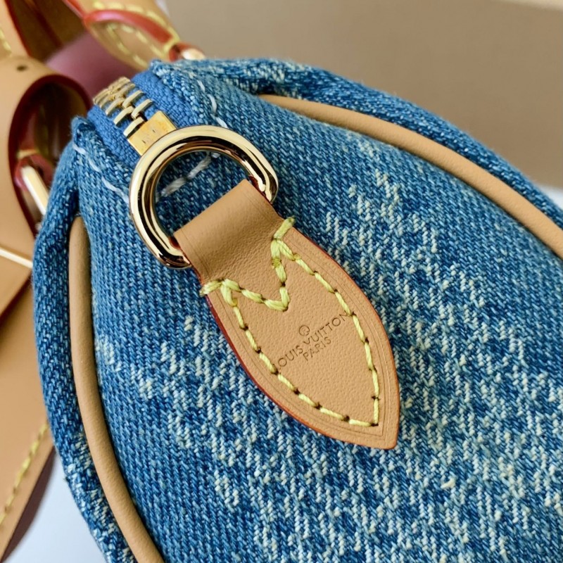 L0*is V*t0n The new SPEEDY 18bandouli ère tannin denim handbag N40682 Size:18*12*10cm