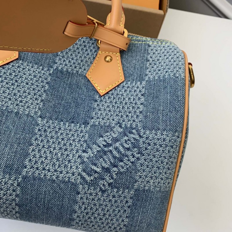 L0*is V*t0n The new SPEEDY 25bandouli ère tannin denim handbag N40700 Size:25*15*15cm