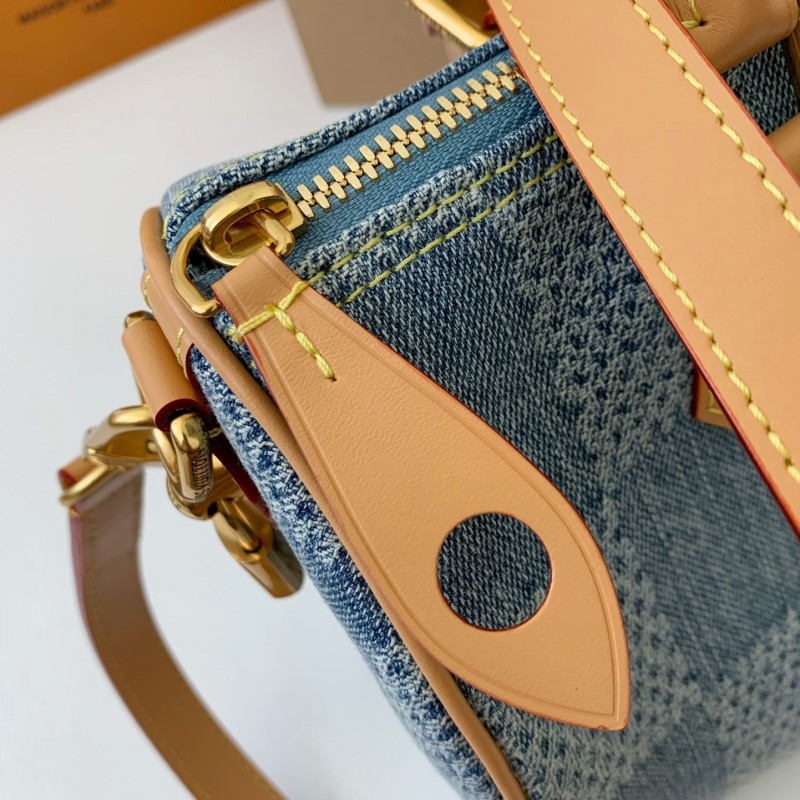 L0*is V*t0n The new SPEEDY 25bandouli ère tannin denim handbag N40700 Size:25*15*15cm
