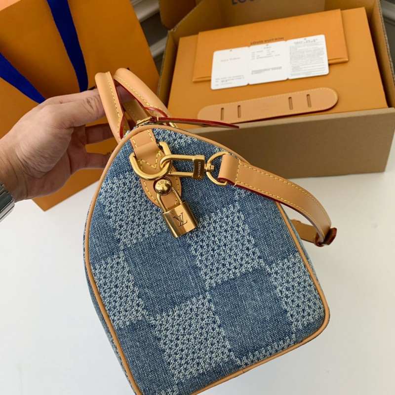 L0*is V*t0n The new SPEEDY 25bandouli ère tannin denim handbag N40700 Size:25*15*15cm