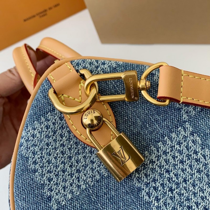 L0*is V*t0n The new SPEEDY 25bandouli ère tannin denim handbag N40700 Size:25*15*15cm