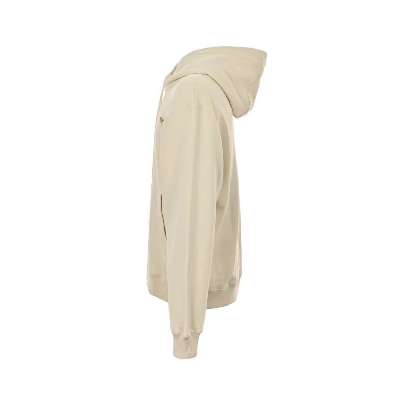 Pra*a Apricot triangle logo hooded sweatshirt