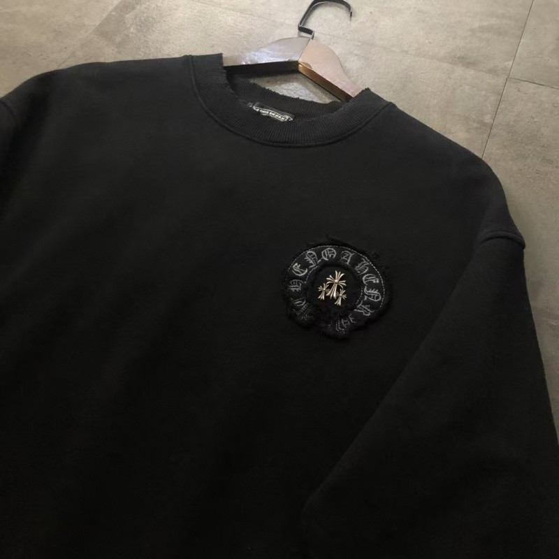 Ch**me He**ts 24ss patch embroidered round neck sweatshirt