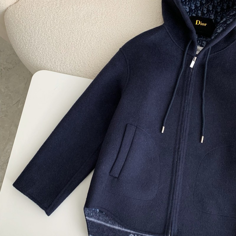 D*0r Hat zipper jacket，    Material: 99% Wool   1% Mulberry Silk