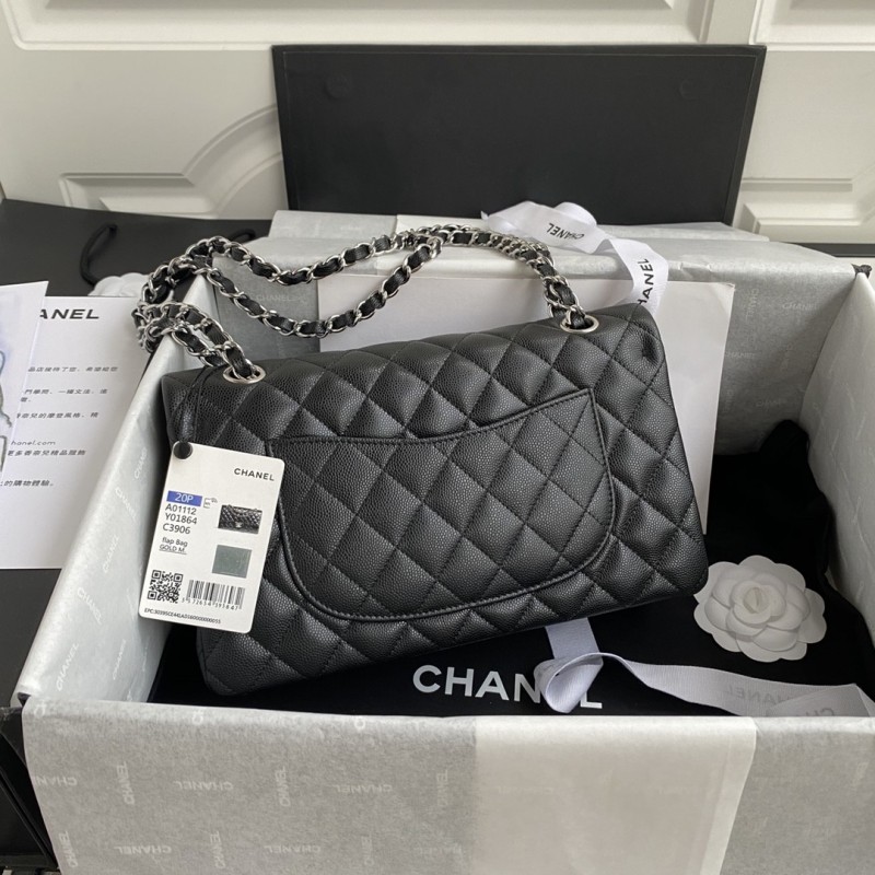 Ch*el Classic Flap Bag A01112, Top Quality, Medium Size: 15.5*25.5*6.5cm
