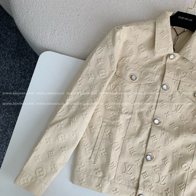 L0*is V*t0n Full-print cotton jacquard collarless jacket