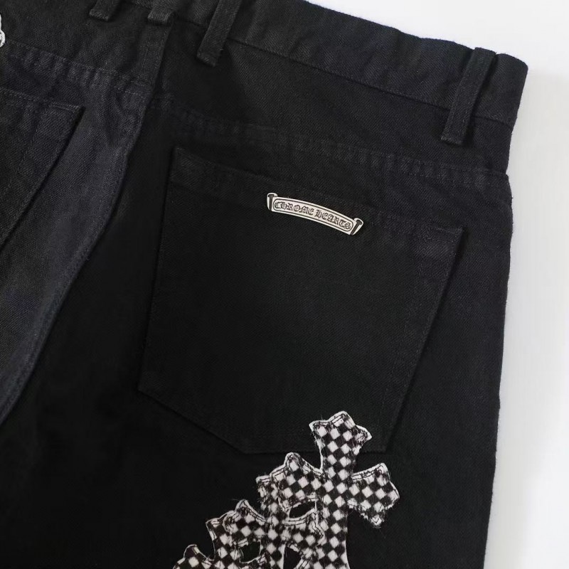 Ch**me He**ts pink cross checkerboard trousers