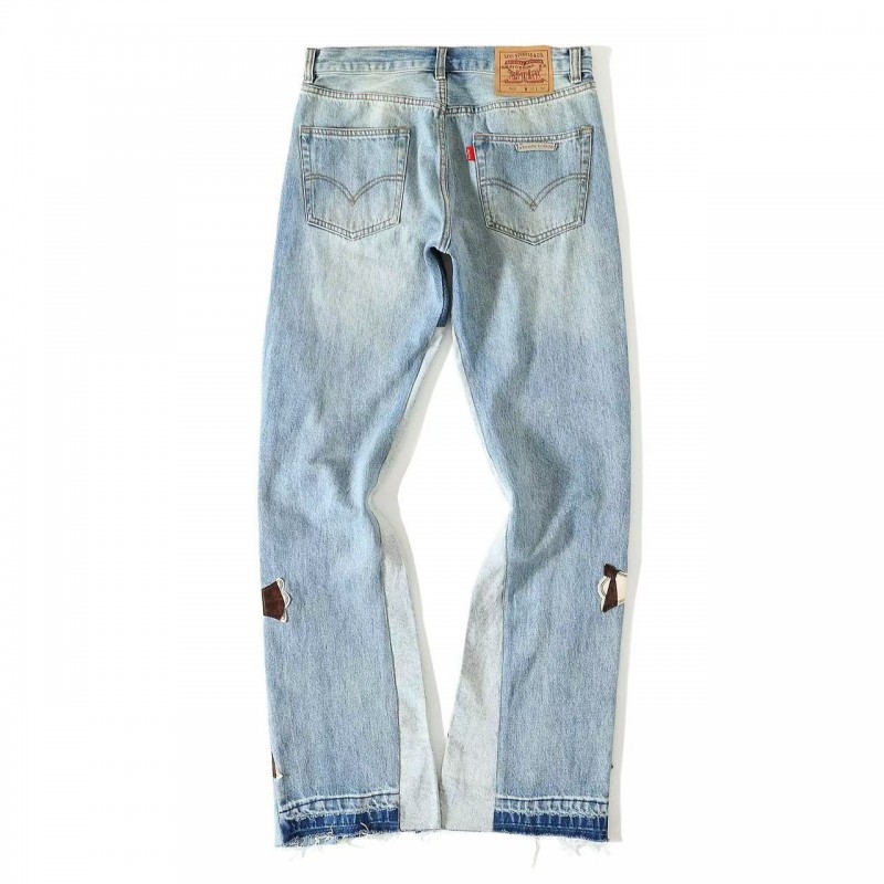Ch**me He**ts denim patchwork flared jeans