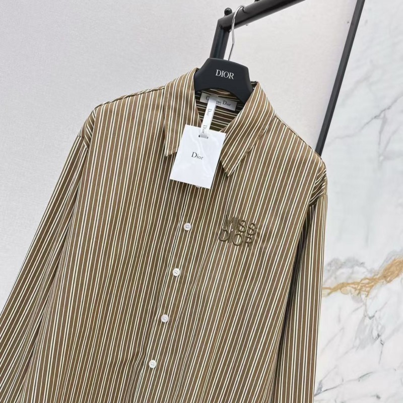 L0ew* spring and summer new logo embroidery striped shirtL0ew* spring and summer new logo embroidery