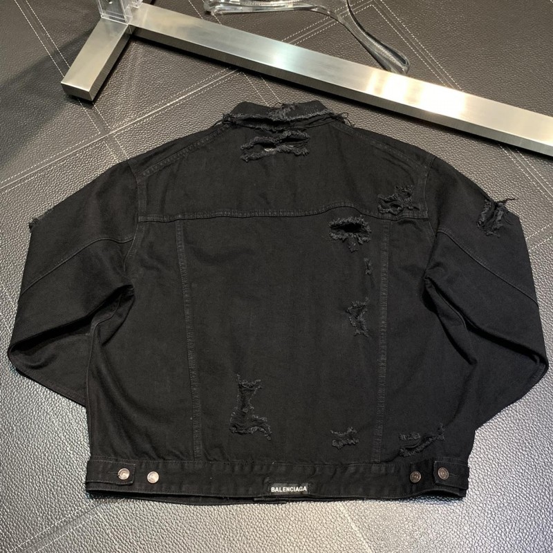 Ba*len*cia*ga ripped denim jacket