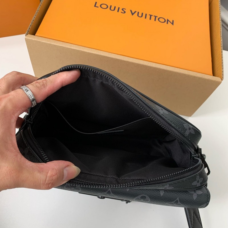 L0*is V*t0n AutumnWinter New STEAMER Black Flower Messenger Bag M46795, Top Quality