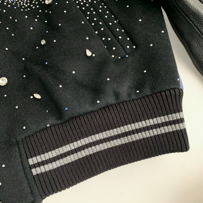 L0*is V*t0n FW23 lettered beaded embroidered leather jacket