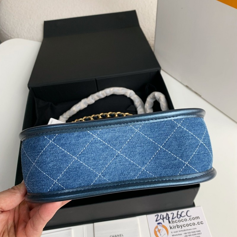 Ch*el Denim Hobo pocket straggler shoulder bag Size:22*6*24cm