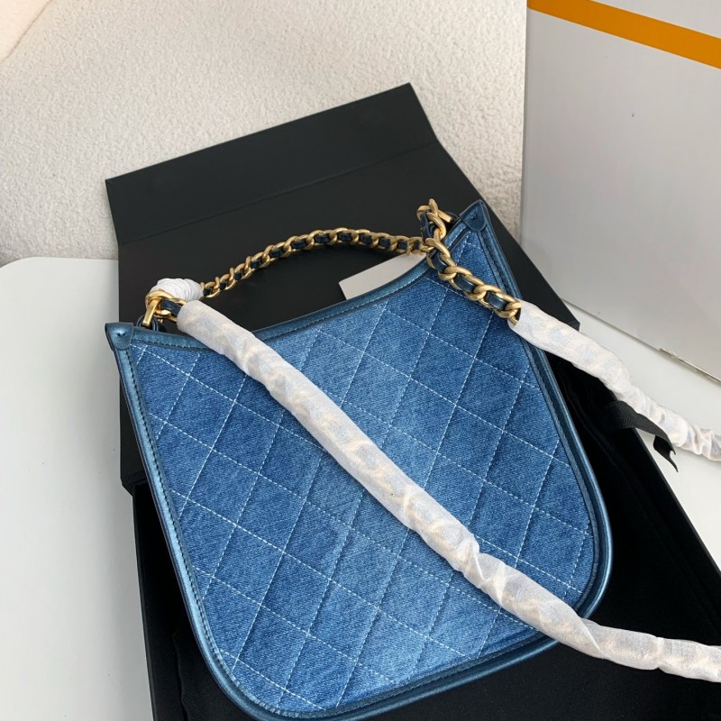 Ch*el Denim Hobo pocket straggler shoulder bag Size:22*6*24cm